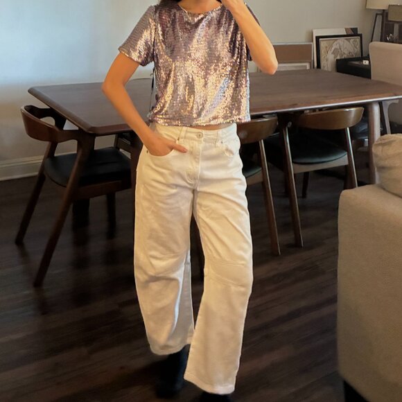 Sequins Boxy Crop Top - Picture 4 of 7